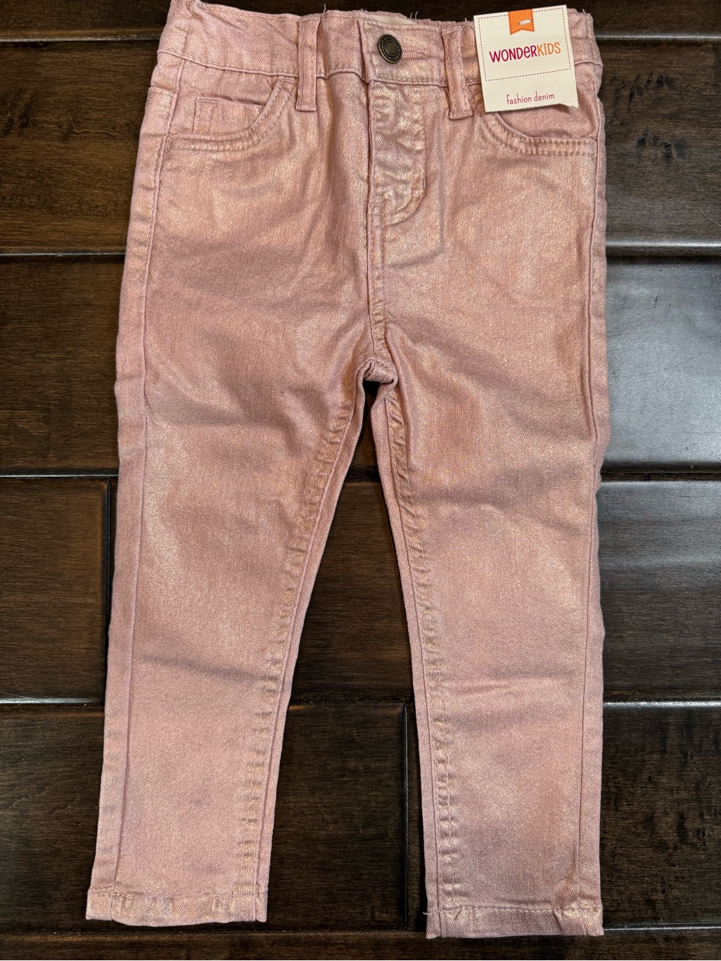 3/$15 Wonderkids Metallic Pink Shimmer Skinny Jeans - 2t Nwt